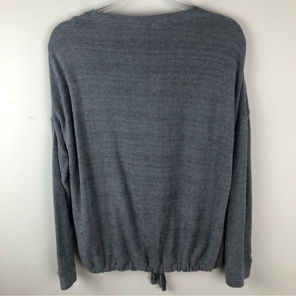 Three Dots Charcoal velour knit sweater size: M - Picture 10 of 10